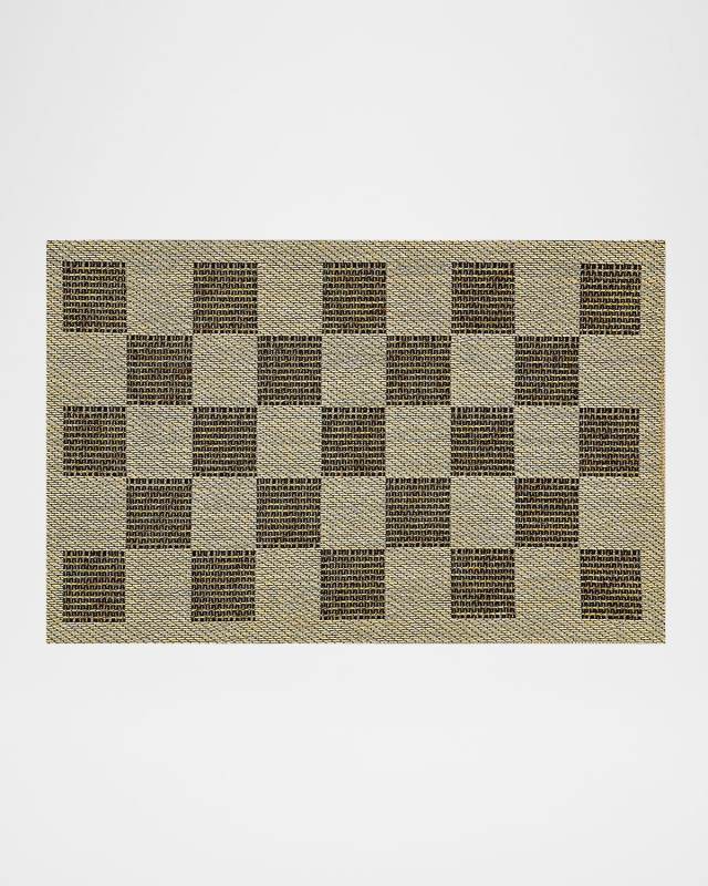 Black Check Indoor/Outdoor Rug, 2' x 3'